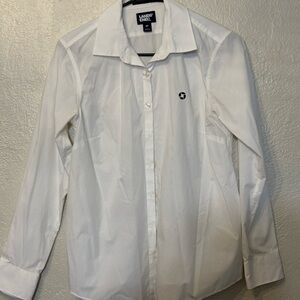 Chase Bank Lands' End White Button Down Shirt